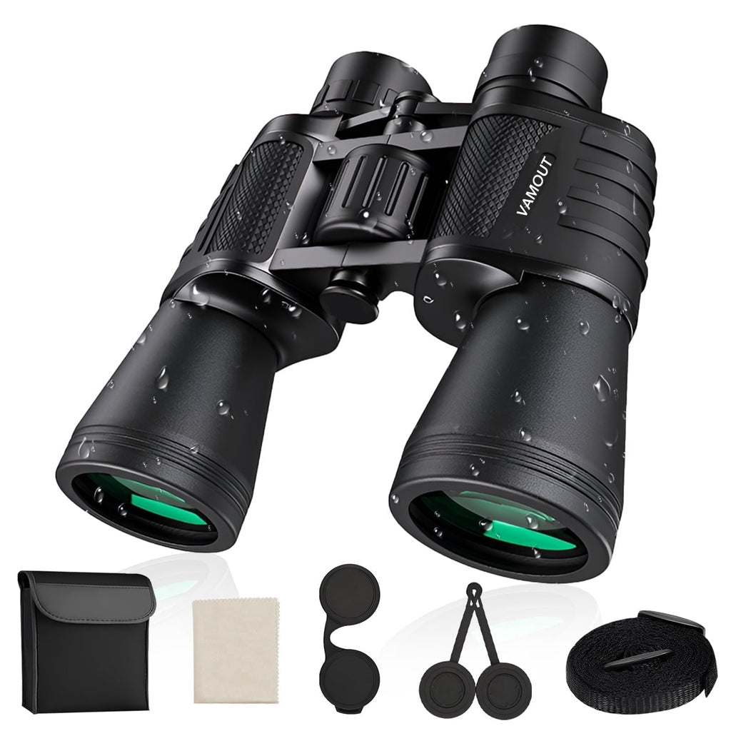 VAMOUT 20X50 Binoculars for Adults, HD High Powered Binoculars, Compact Waterproof Binoculars with Low Light Vision for Bird Watching Hunting Camping Travel Stargazing Cruise