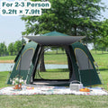 EZBY Tents for Camping,2-3 Person Instant Pop Up Camping Tent with Screen Porch,Removable Rainfly and Carry Bag for Camping Backpacking Hiking-Green