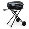 Portable 2-Burner Propane Gas Grill, Foldable and Stand-up for Backyard Cooking - Brand-Man Grills, Black
